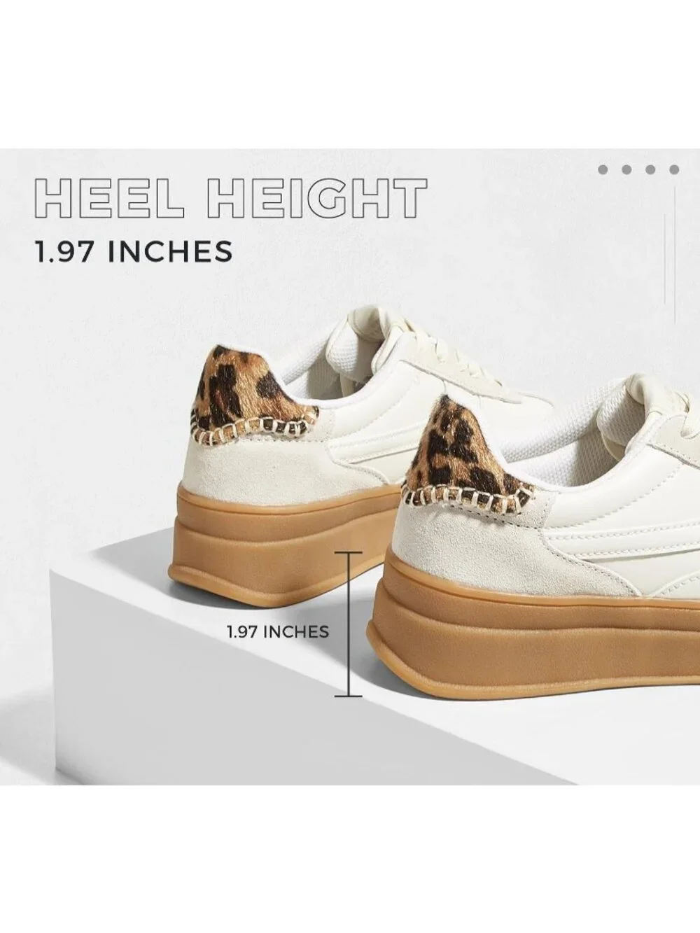 Women's Beige Platform Thick Gum Sole Comfortable Tennis Skate Walking Sneakers